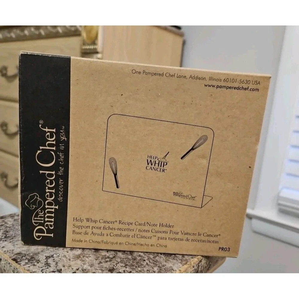 NIB Pampered Chef Help Whip Cancer Recipe Card Note Holder 2 Wisk Magnets PRO3